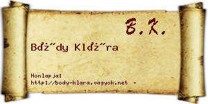 Bódy Klára névjegykártya